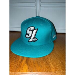 New Era 59FIFTY Teal SL NHL Hockey Fitted Cap Size 7 1/4